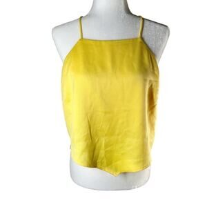 Something New Asymetrical Hem Sleeveless Criss Cross Back Top Size XL Yellow